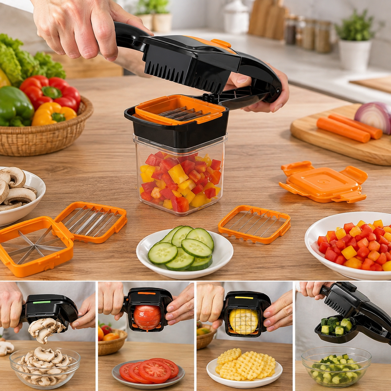 Vegetable Chopper 5-in-1 – Multi-functional Food Dicer | Quickslice