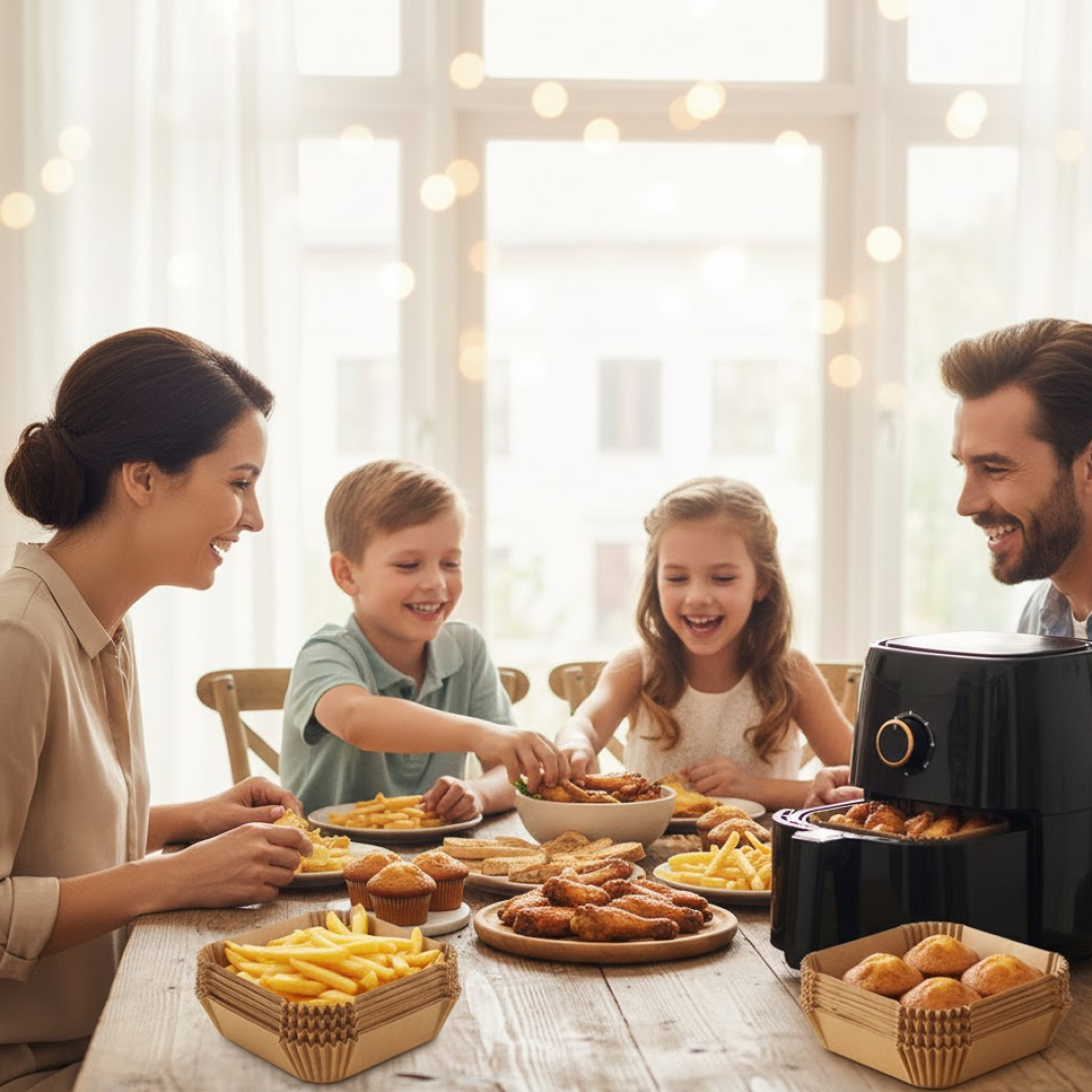 Square Air Fryer Disposable Paper Liner  (50 Pcs Set / 160mmx45mm)