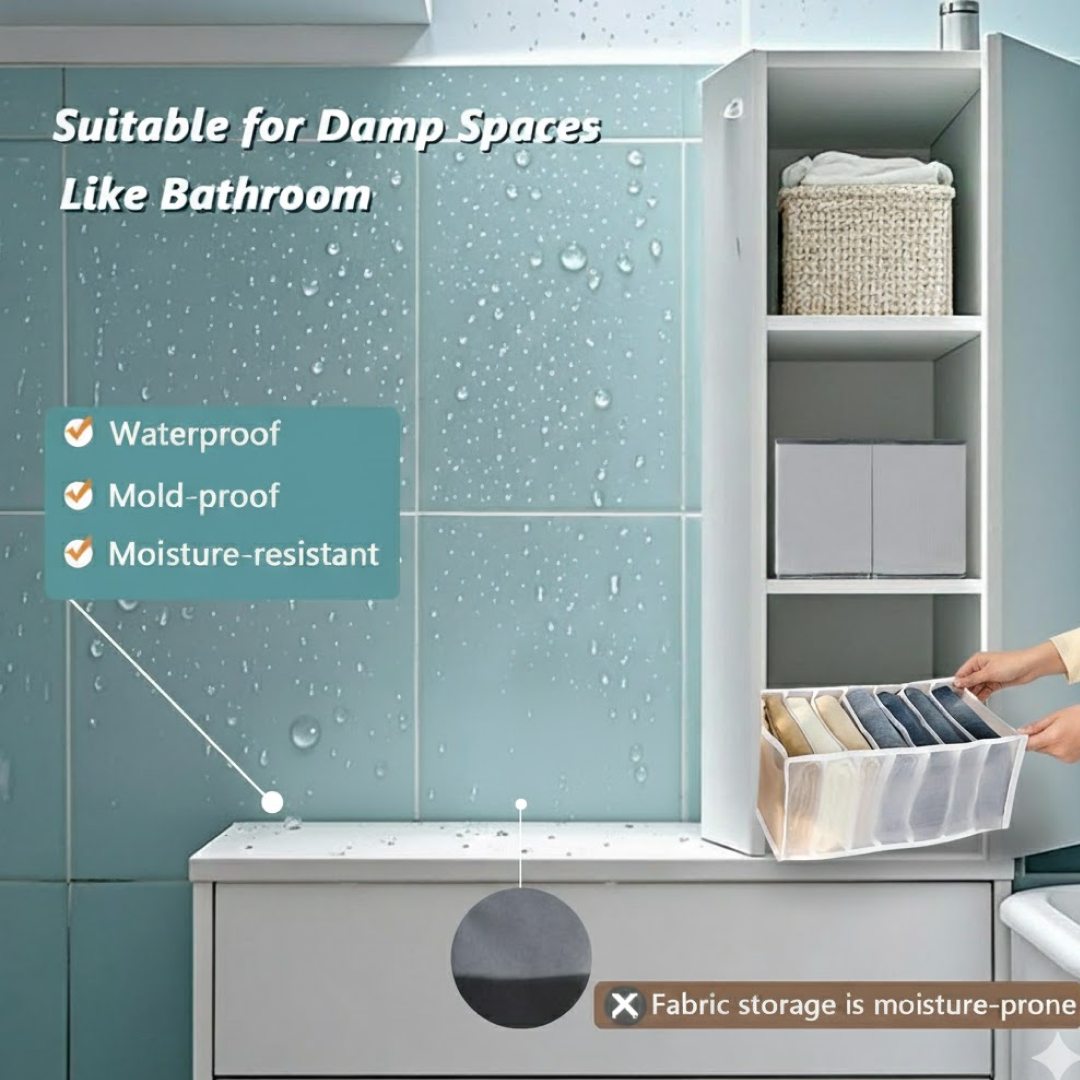 कपड़े आयोजक +7 ग्रिड, दराज अलमारी कपड़े आयोजक, जींस कोठरी कैबिनेट आयोजक, पोर्टेबल फोल्डेबल भंडारण कंटेनर