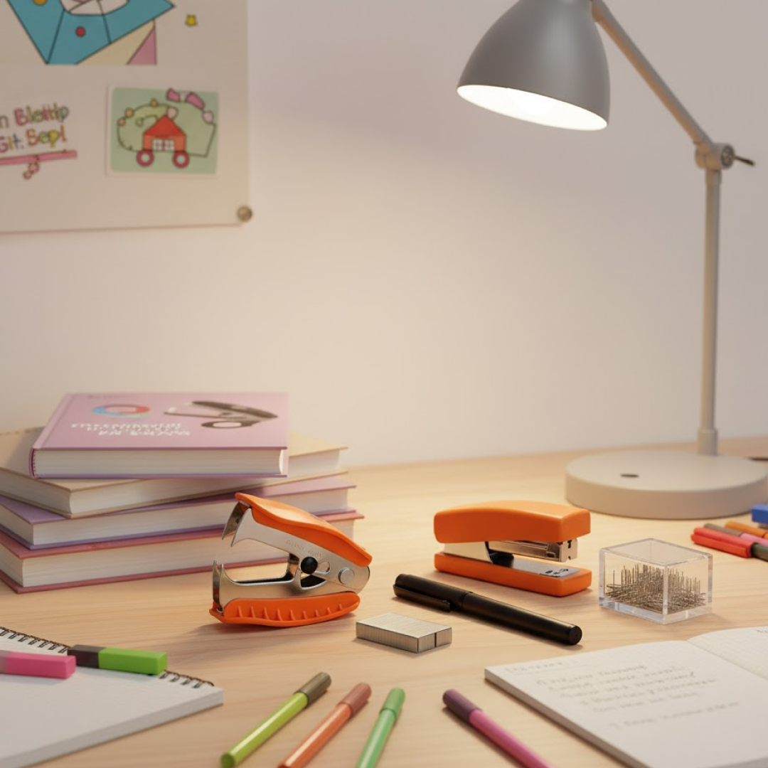 Kangaro 5-in-1 Stationery Gift Set Stapler, Staples, Staple Remover, Tape Dispenser