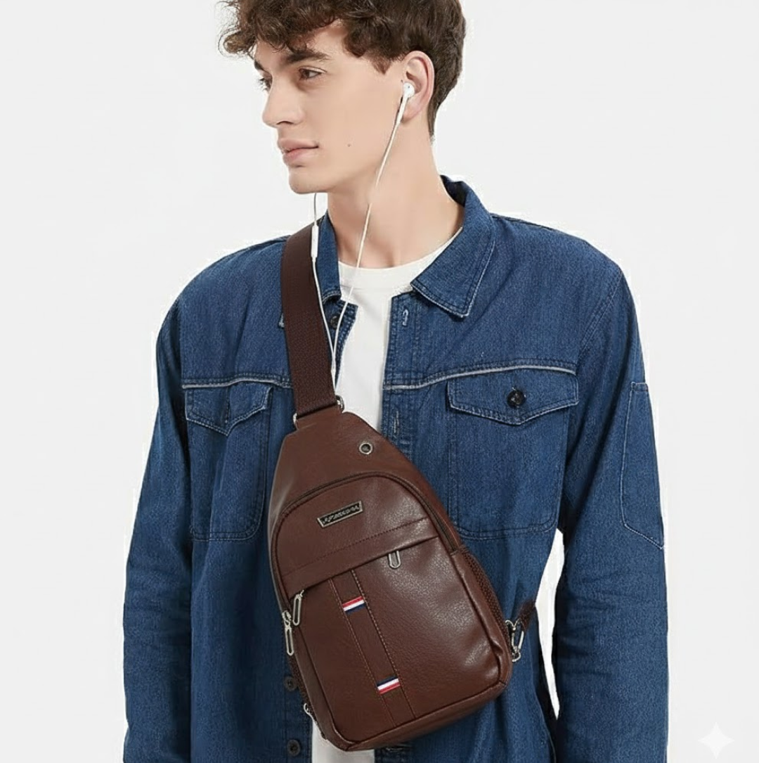 वाटरप्रूफ एंटी थेफ्ट क्रॉस-बॉडी फैनी पैक कमर बैग, कंधे बैग छाती पुरुषों कैज़ुअल फैशन यूएसबी चार्जिंग ईयरफ़ोन हुक स्लिंग ट्रैवल बैग (1 पीस)