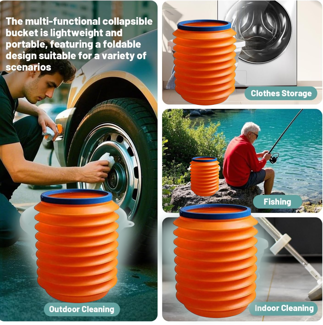 Foldable Storage Bucket – Water Container & Dustbin for Home, Car, Kitchen