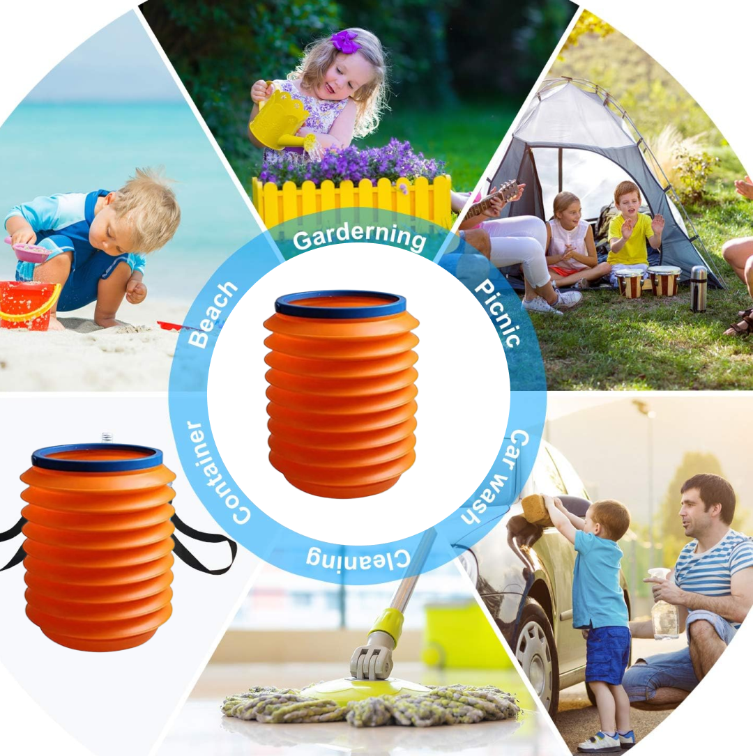 Foldable Storage Bucket – Water Container & Dustbin for Home, Car, Kitchen