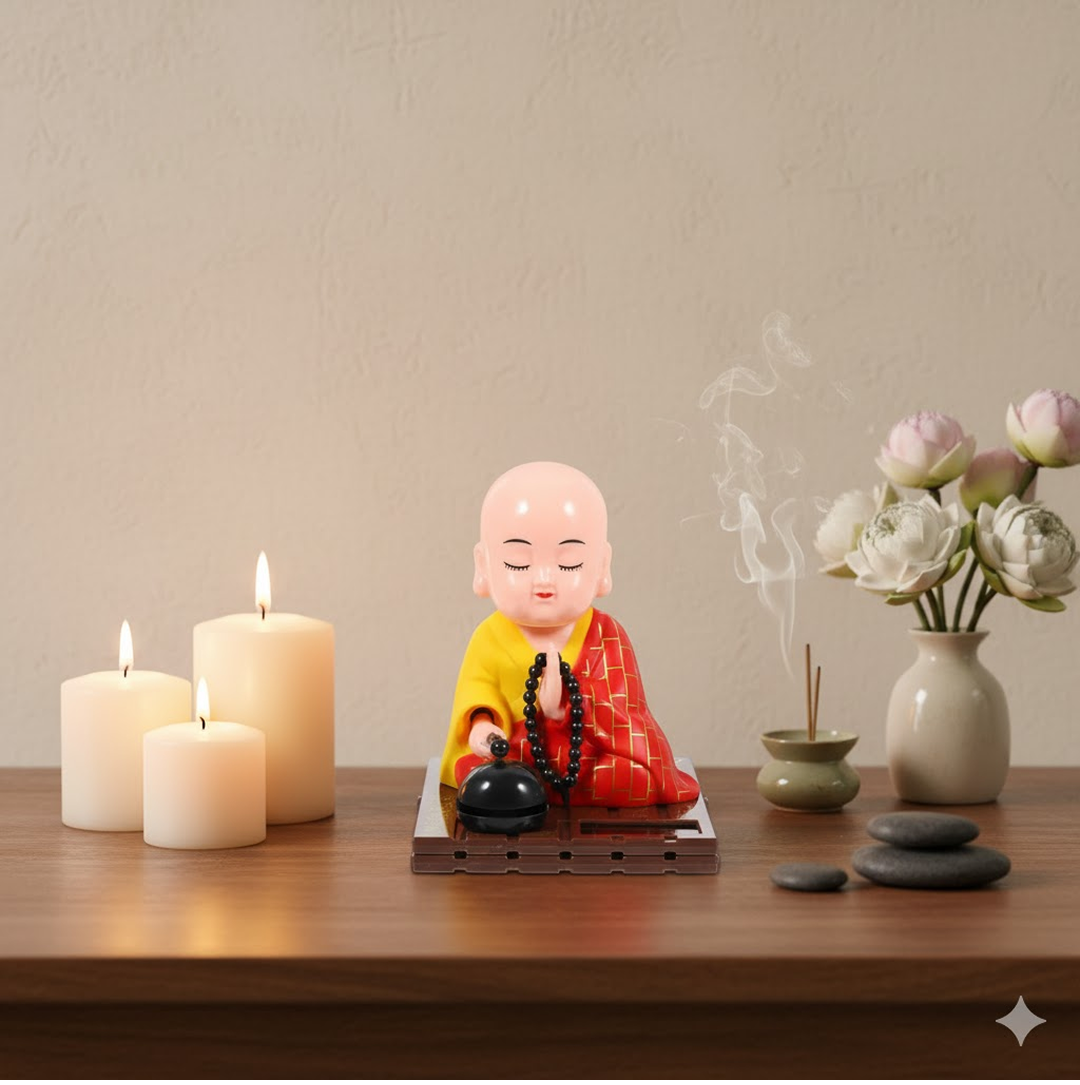 Solar Powered Sitting Buddha Statue (1 Pc / Medium)