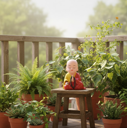 Solar Powered Sitting Buddha Statue (1 Pc / Medium)