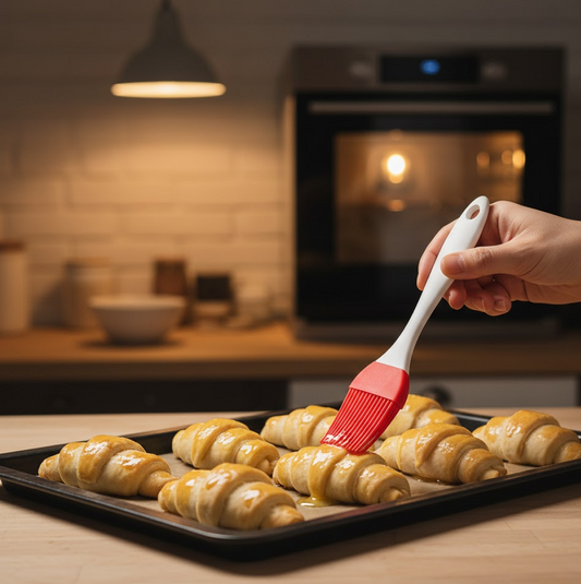 केक सजावट के लिए स्पैटुला और पेस्ट्री ब्रश