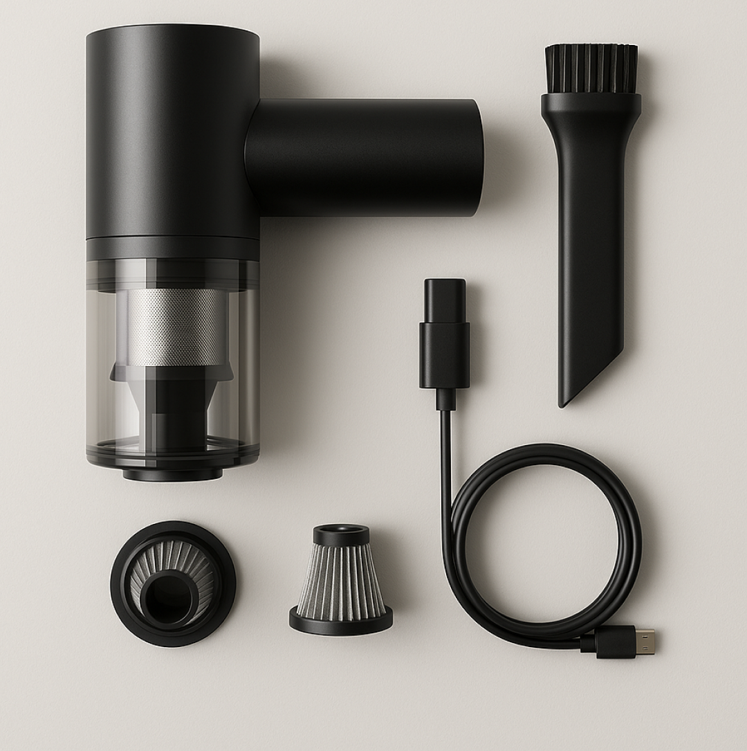 2 in 1 Wireless Vacuum Cleaner – 120W Handheld USB Rechargeable for Home & Car (1 Pc)