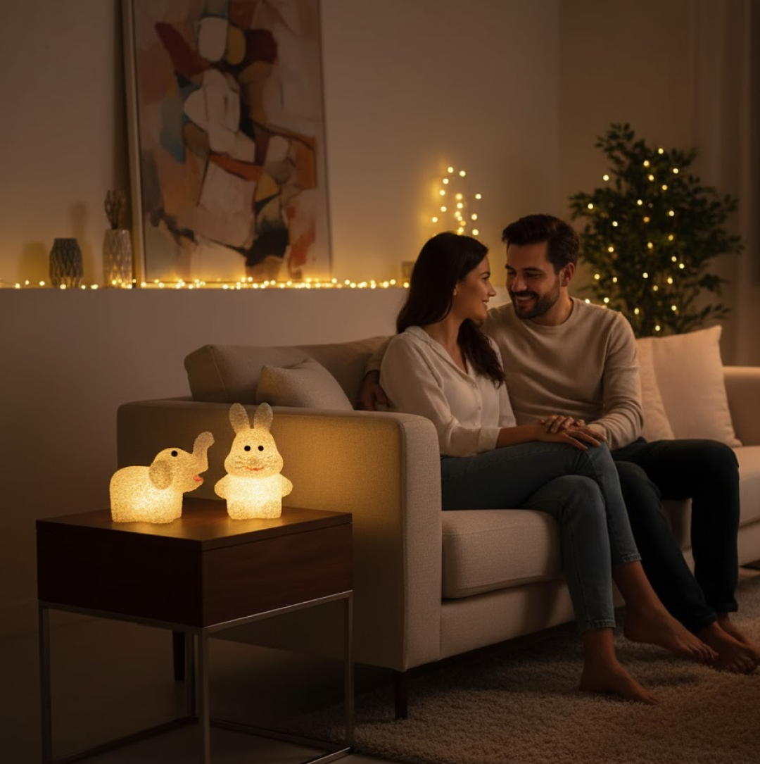 Christmas MULTI SHAPE SMALL LIGHT LAMPS LED SHAPE CRYSTAL  CHRISTMAS NIGHT LIGHT LAMP (6 PC SET)