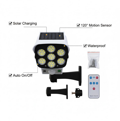 सोलर लाइट आउटडोर मोशन सेंसर सुरक्षा कैमरा आकार का डमी वॉल लैंप (1 पीस)