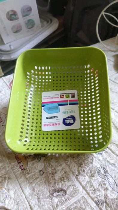 8181 Multipurpose Small Plastic Kitchen Basket, Vegetables and Fruits Washing, Basket (20x17 Cm)
