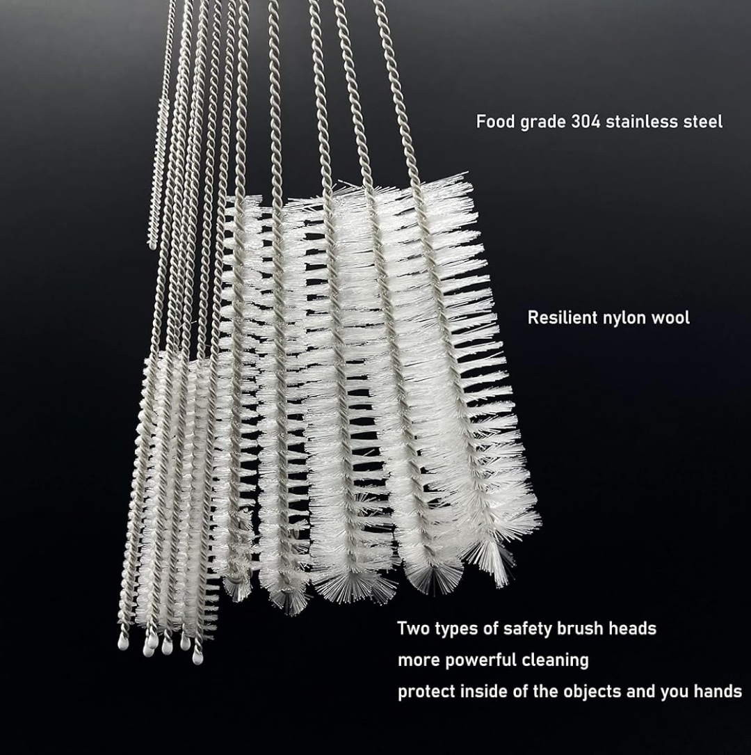 Nylon wool brush for cleaning bottles