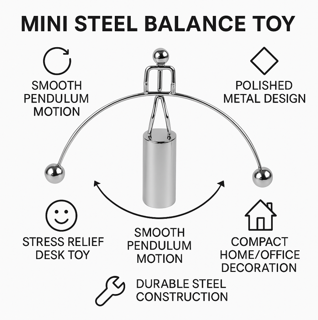 Mini Steel Balance Toy Newton Cradle Pendulum Desk Metal Decoration for Home Crafts