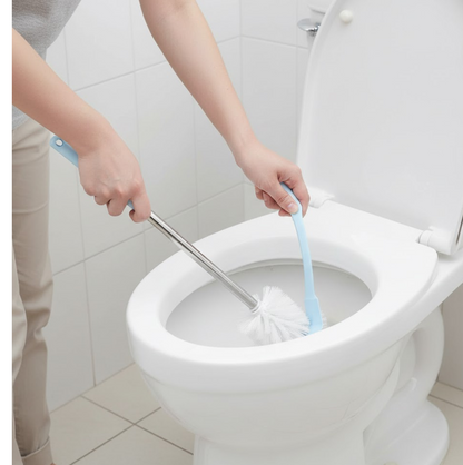 प्रीमियम टॉयलेट प्लास्टिक ब्रश होल्डर स्टैंड के साथ पश्चिमी और भारतीय टॉयलेट बाथरूम की सफाई