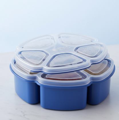 7185 અનન્ય ડિઝાઇન બહુહેતુક મસાલા / મસાલા બોક્સ કન્ટેનર રસોડા માટે મસાલા બોક્સ, મસાલા કન્ટેનર, (પ્લાસ્ટિક 7 વિભાગ)