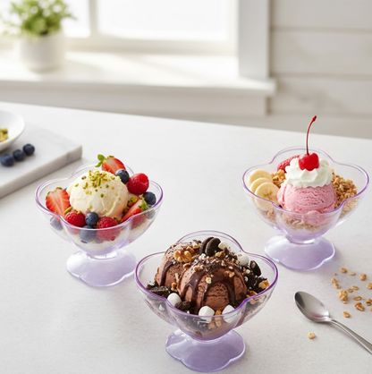 MODERN STYLE DESSERT & ICE CREAM BOWL PLASTIC 6PCS FOR HOME ,OFFICE,PARTY