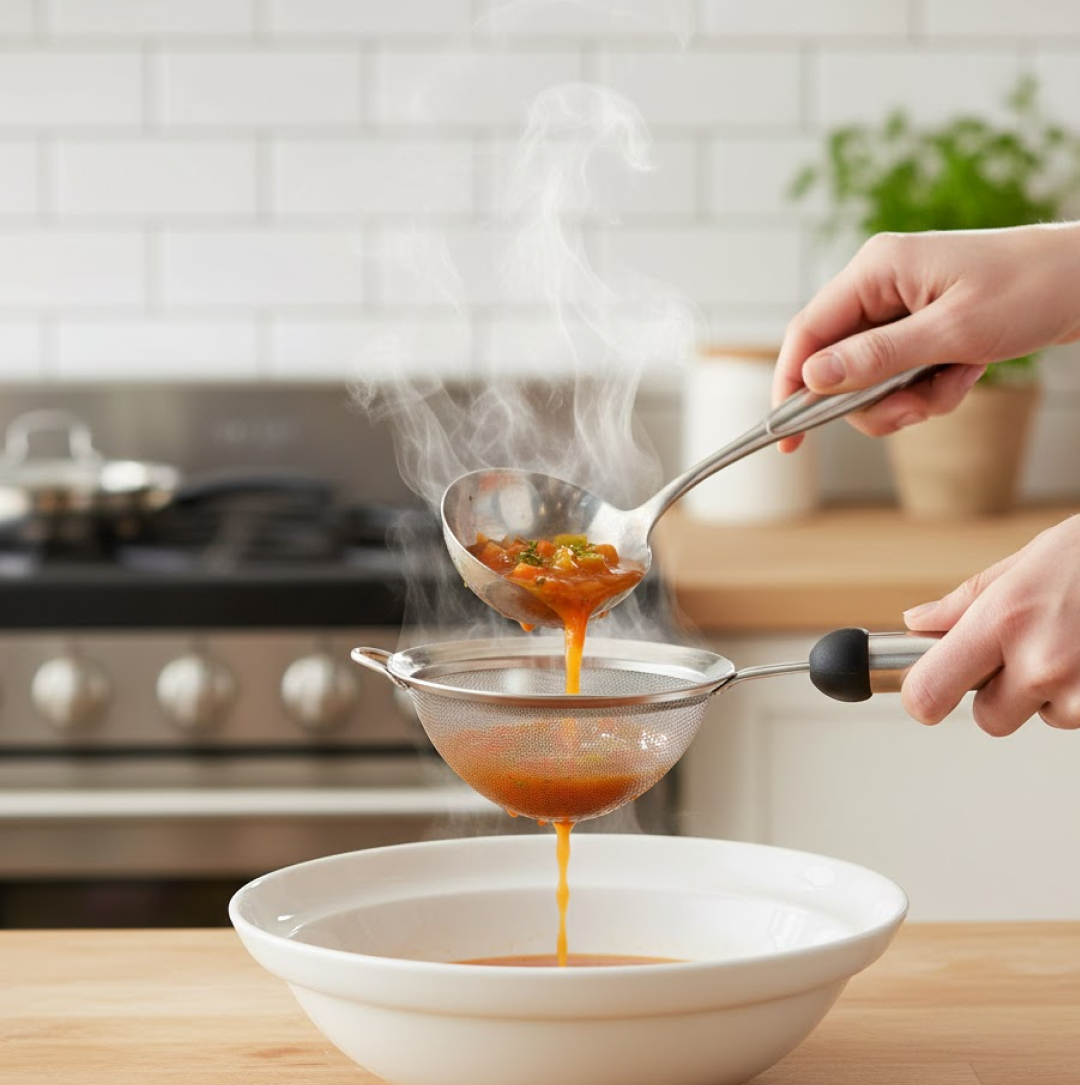 2960 સ્ટેનલેસ સ્ટીલ સૂપ જ્યુસ / ટી સ્ટ્રેનર