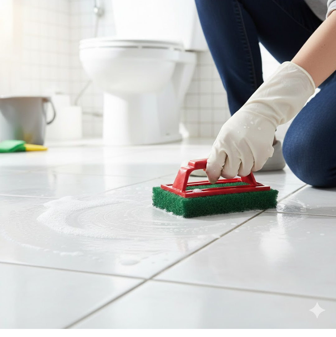 Tile cleaning multipurpose scrubber Brush with handle