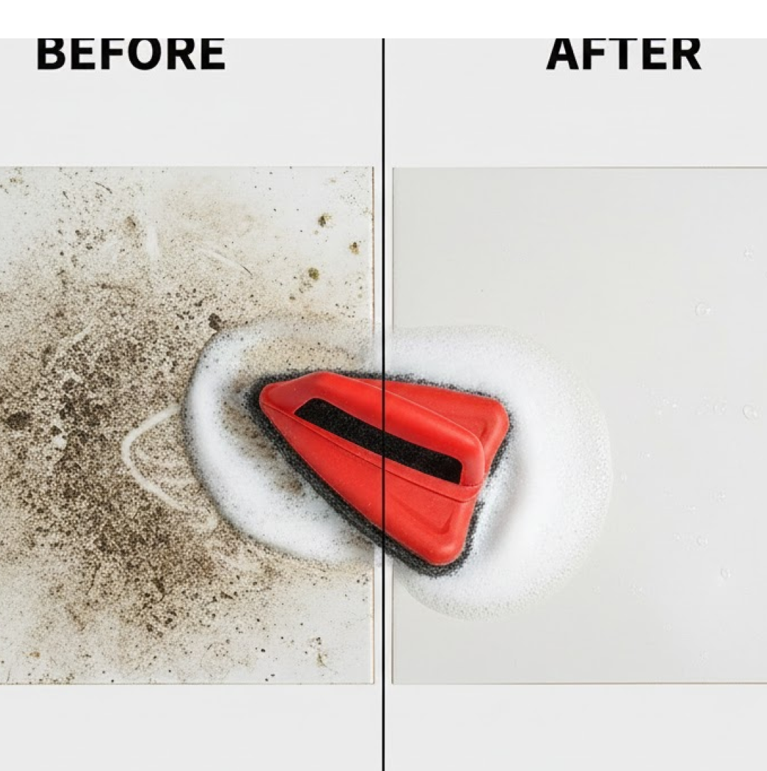 Bathroom Brush with abrasive scrubber for superior tile cleaning