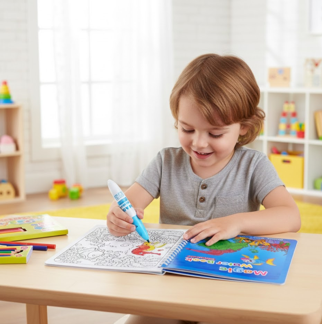 Magic Water Quick Dry Book Water Coloring Book Doodle with Magic Pen Painting Board