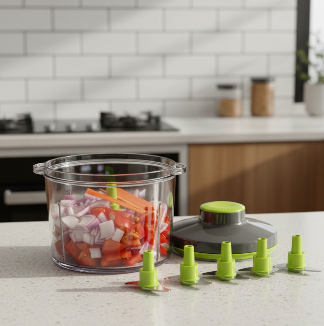 गणेश मास्टर चॉपर 5 स्टेनलेस स्टील ब्लेड के साथ, XL बड़ा जंबो चॉपर (900 एमएल)