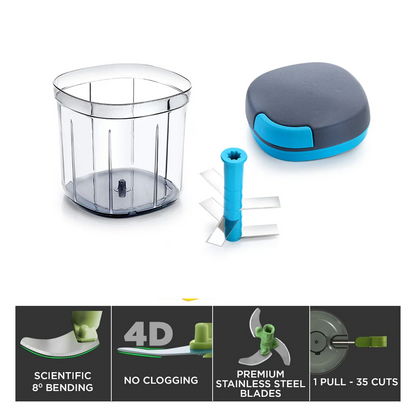 गणेश मास्टर चॉपर 5 स्टेनलेस स्टील ब्लेड के साथ, XL बड़ा जंबो चॉपर (900 एमएल)