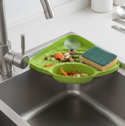 0861h કોર્નર સિંક સ્ટ્રેનર સિંક અને વૉશ બેસિનમાં રસોડાનો કચરો કાઢવા માટે.