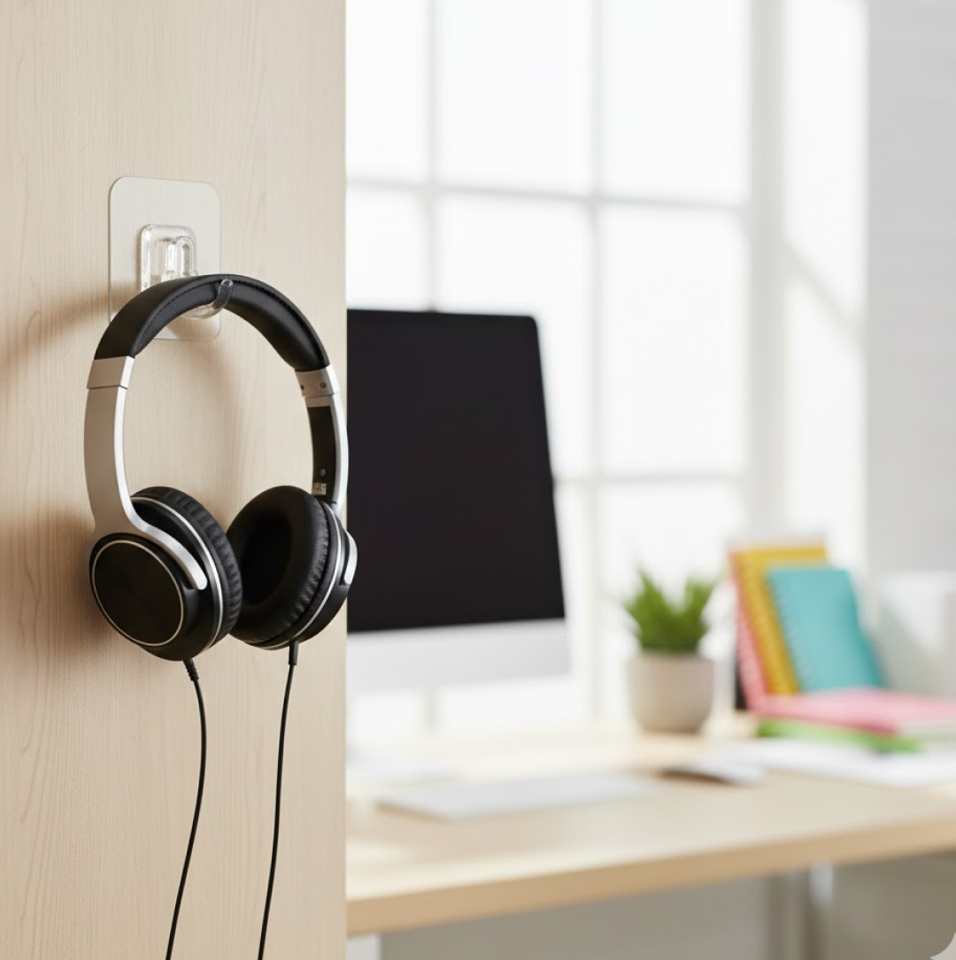 Transparent Adhesive Male Hook Used For Hanging Various Types Of Items (1Pc)