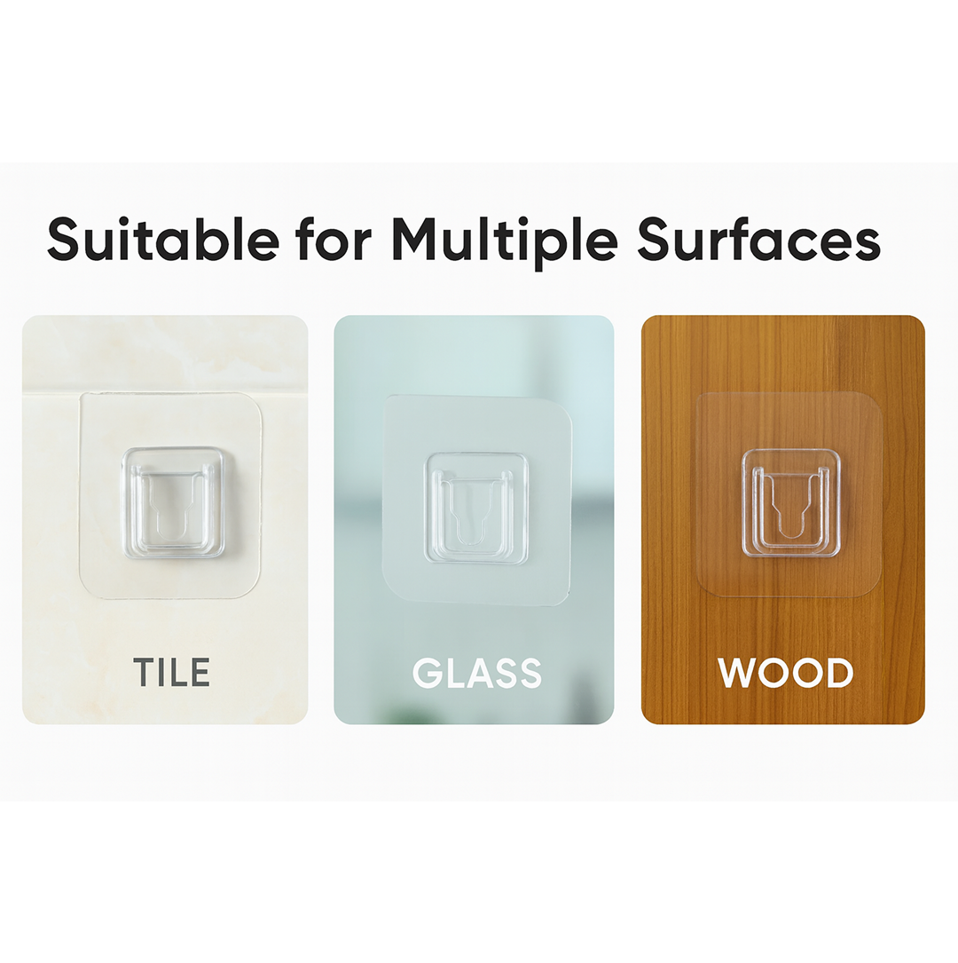 Transparent Adhesive Male Hook Used For Hanging Various Types Of Items (1Pc)