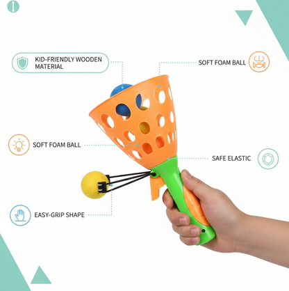 Step by step setup guide of the catapult butt ball toy