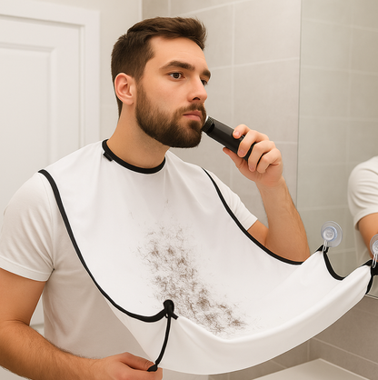 Beard Apron Hair Clippings Catcher Grooming Bib