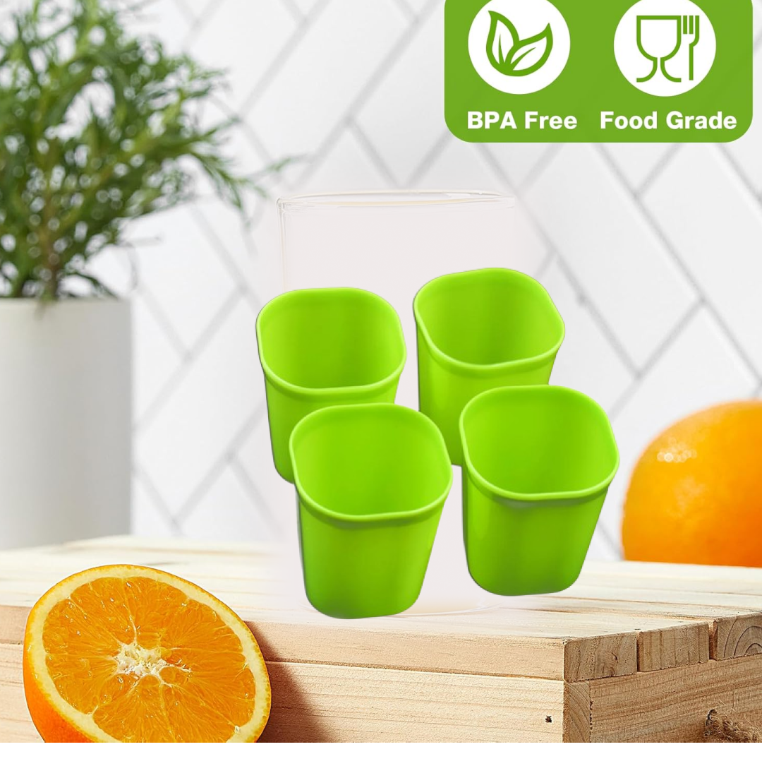 Plastic Drinking Glass Set For Drinking Milk Water Juice (Pack of 4)