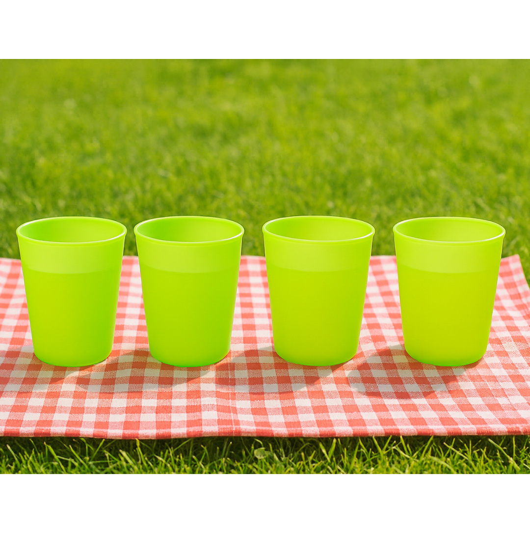 Plastic Drinking Glass Set For Drinking Milk Water Juice (Pack of 4)