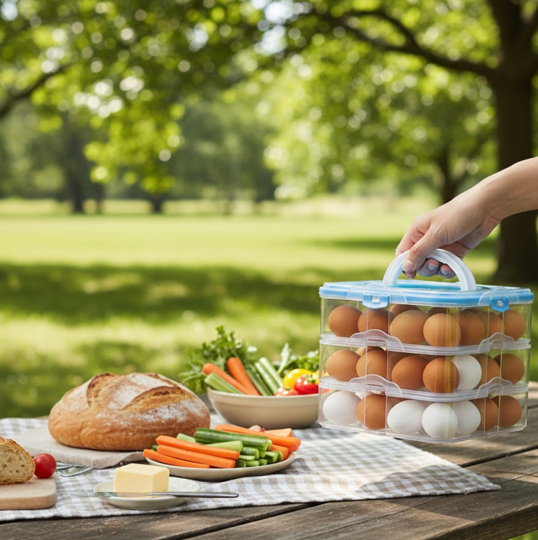 3-Layer Plastic Refrigerator Egg Storage Box (36 Grid)