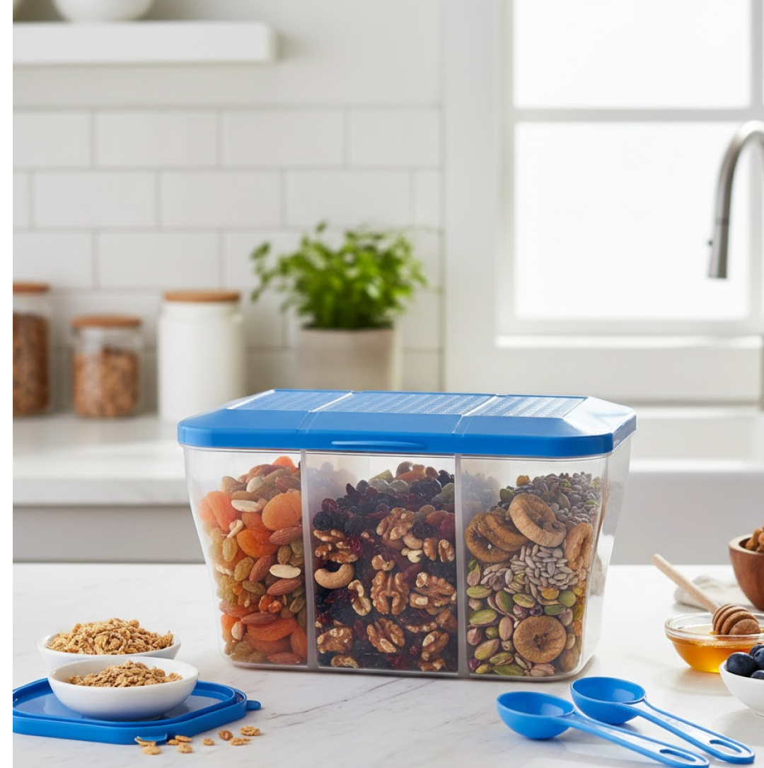 Plastic Square Storage Organiser Container (750ML Capacity)