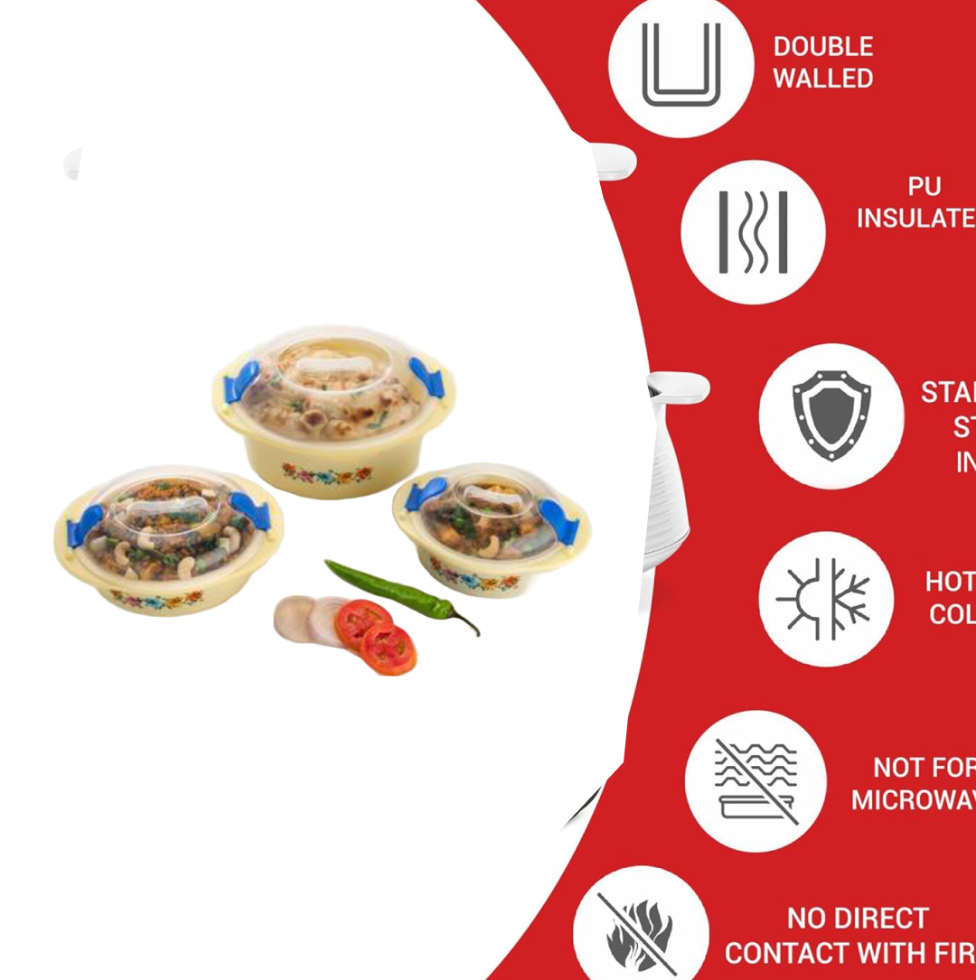 Hot N Fresh Insulated Plastic Casserole Gift Set (3 Pieces)