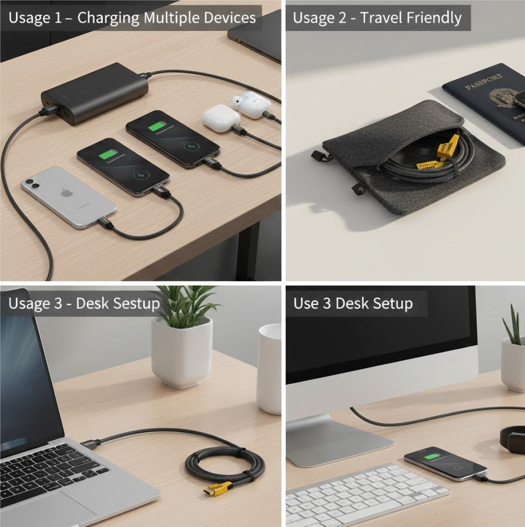 4 in 1 Fast Charging Cable (1 Pc / Loose)