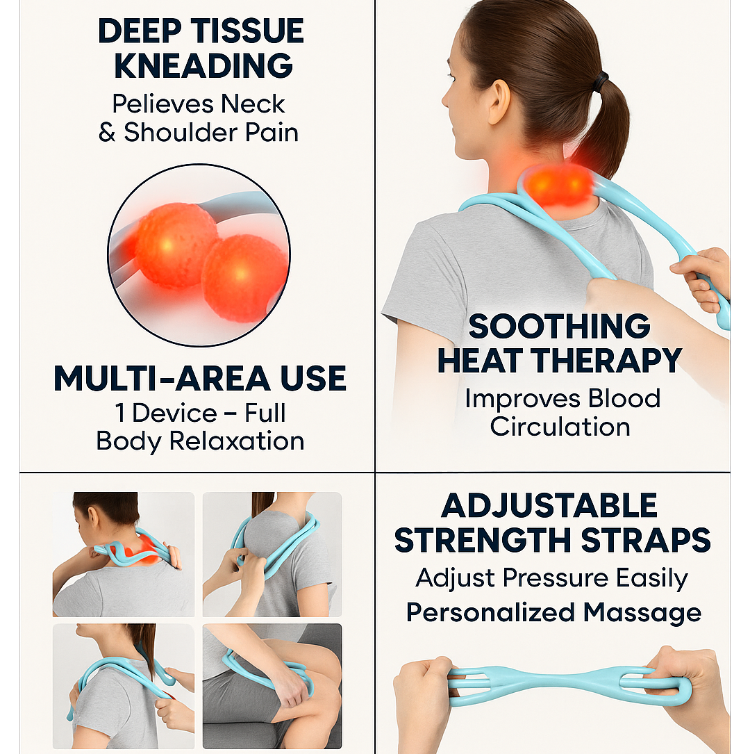 Portable Neck & Shoulder Massager for Back & Waist Relief