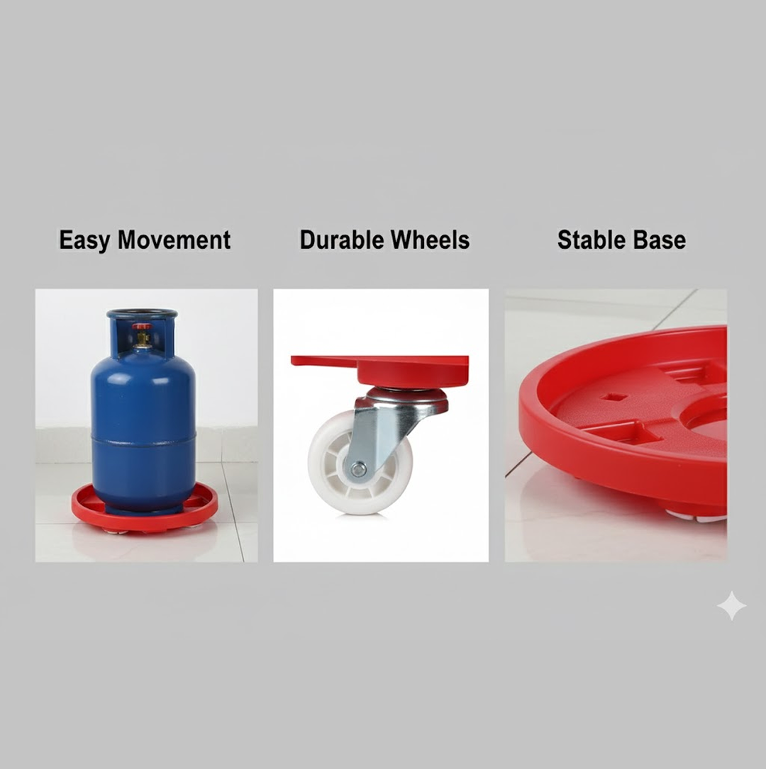 Gas Cylinder Trolley Stand with Movable Wheels