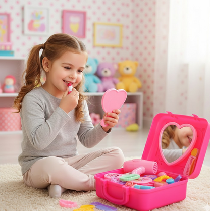 Beauty Make up Set for Kids Girls with Fold-able Suitcase (Multicolour)