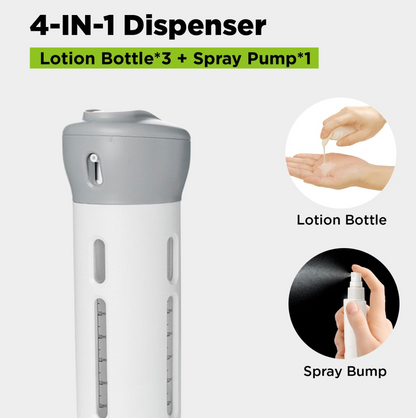 4 in 1 Travel Dispenser Bottle Set Travel Refillable Cosmetic Containers Set