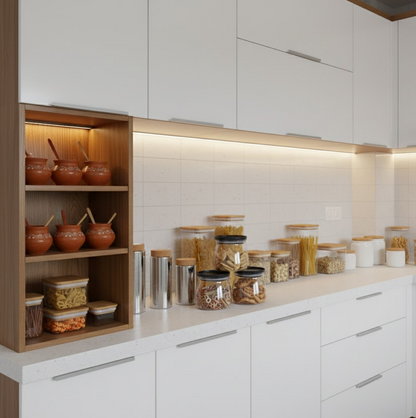 Matka Shaped Jar with Air Tight & Leak Proof Lid (Multicolour) (Set of 6) (900Ml)