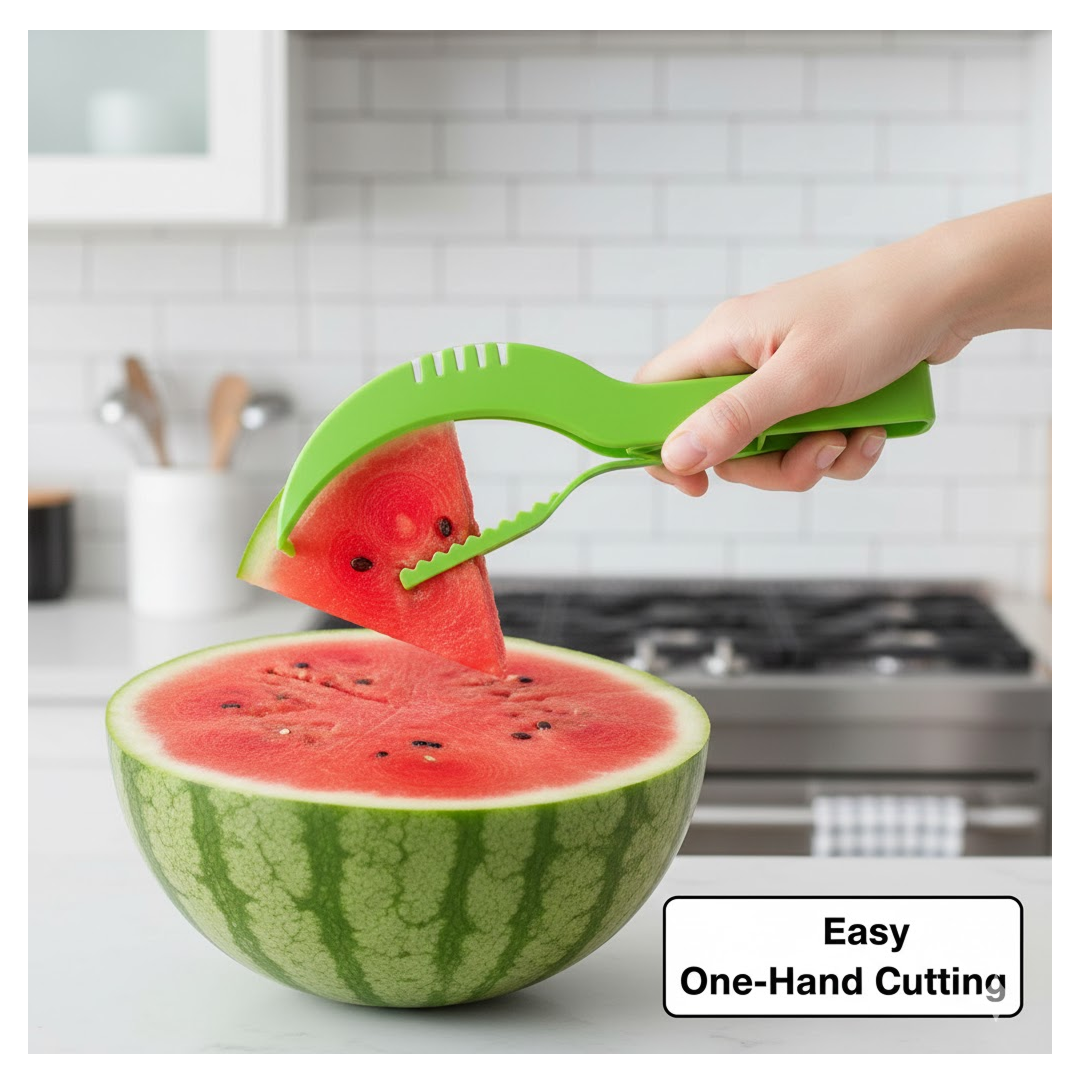 Plastic Watermelon Cutter, Slicer, Corer & Server – Easy to Use Fruit Tool