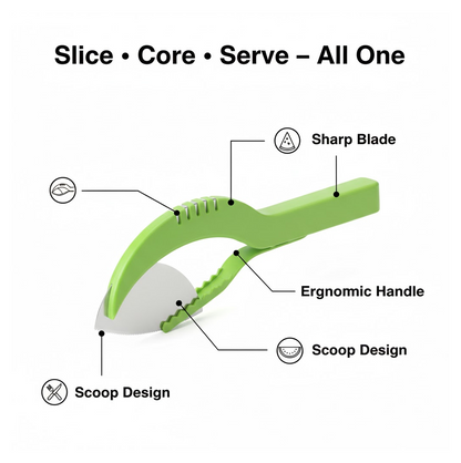 Plastic Watermelon Cutter, Slicer, Corer & Server – Easy to Use Fruit Tool
