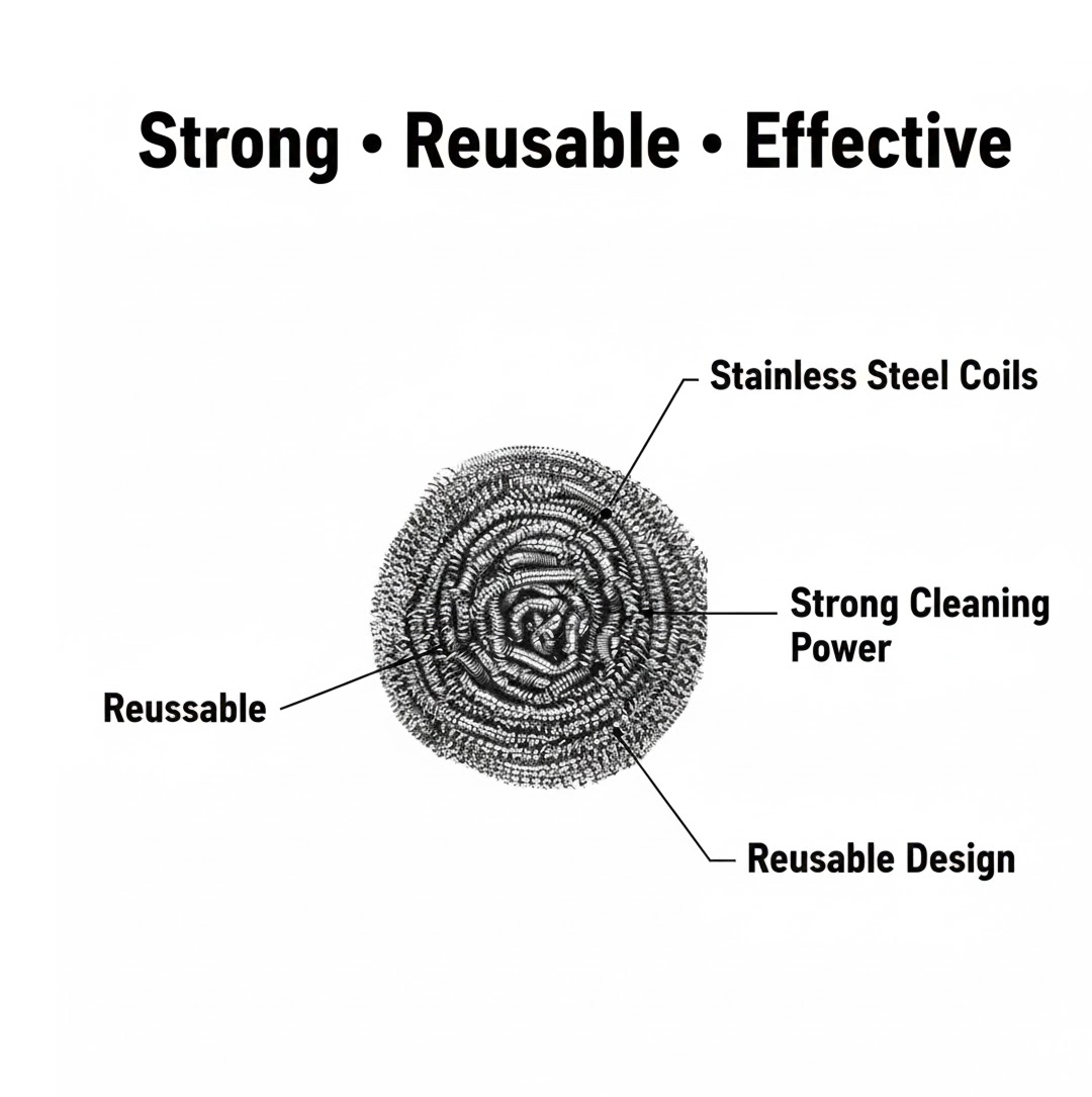 Stainless Steel Kitchen Scrubber (1 pc)