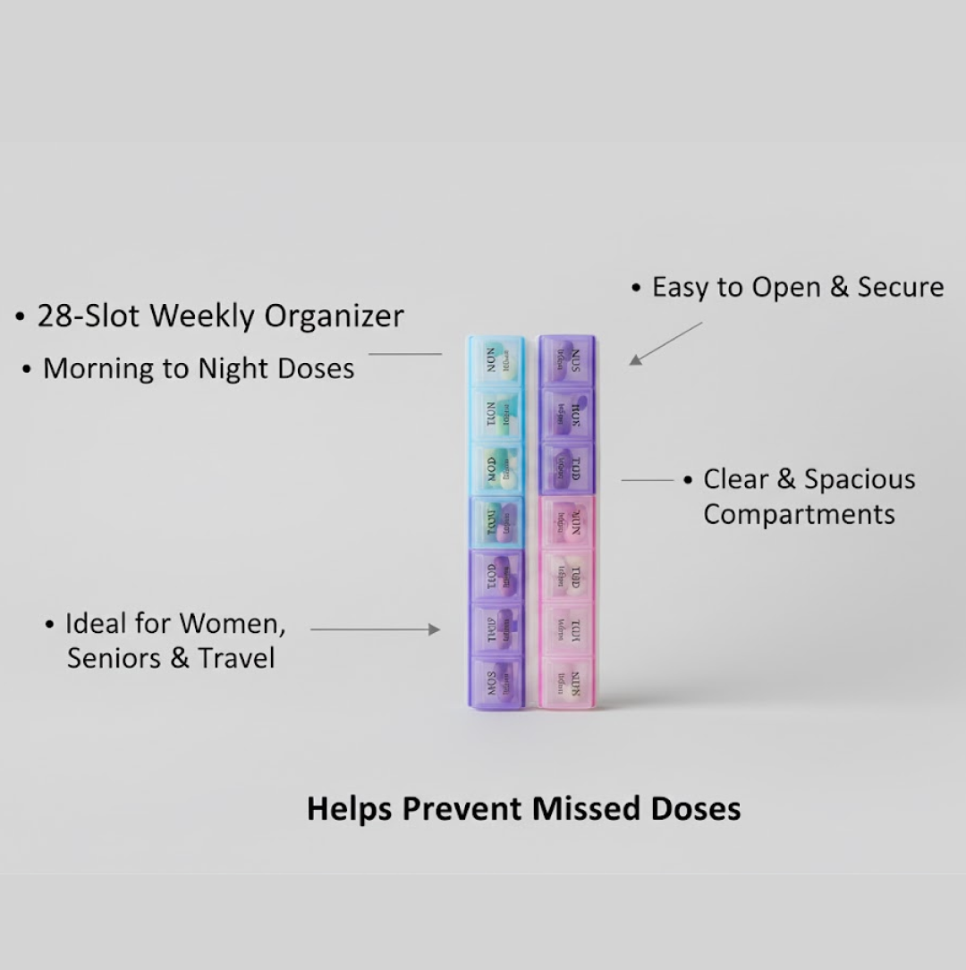 Weekly Pill Case 28-Slot Medicine Organizer