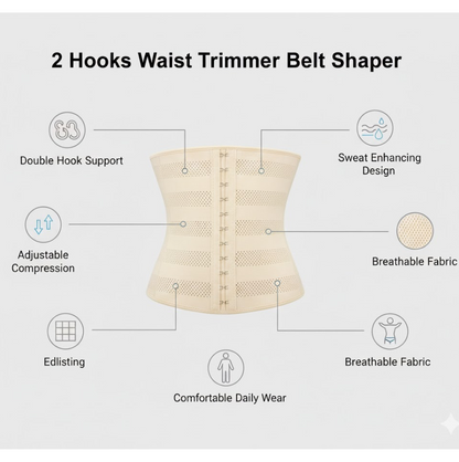 2 Hooks Waist Trimmer Belt Shaper Cincher Trimmer Body shape - (L)