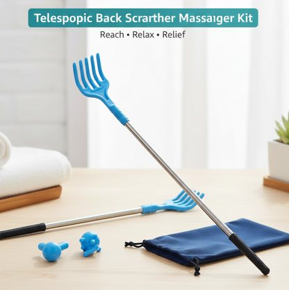 Scratcher Back, khujli stick, Telescopic Scratching Backscratcher Massager Kit