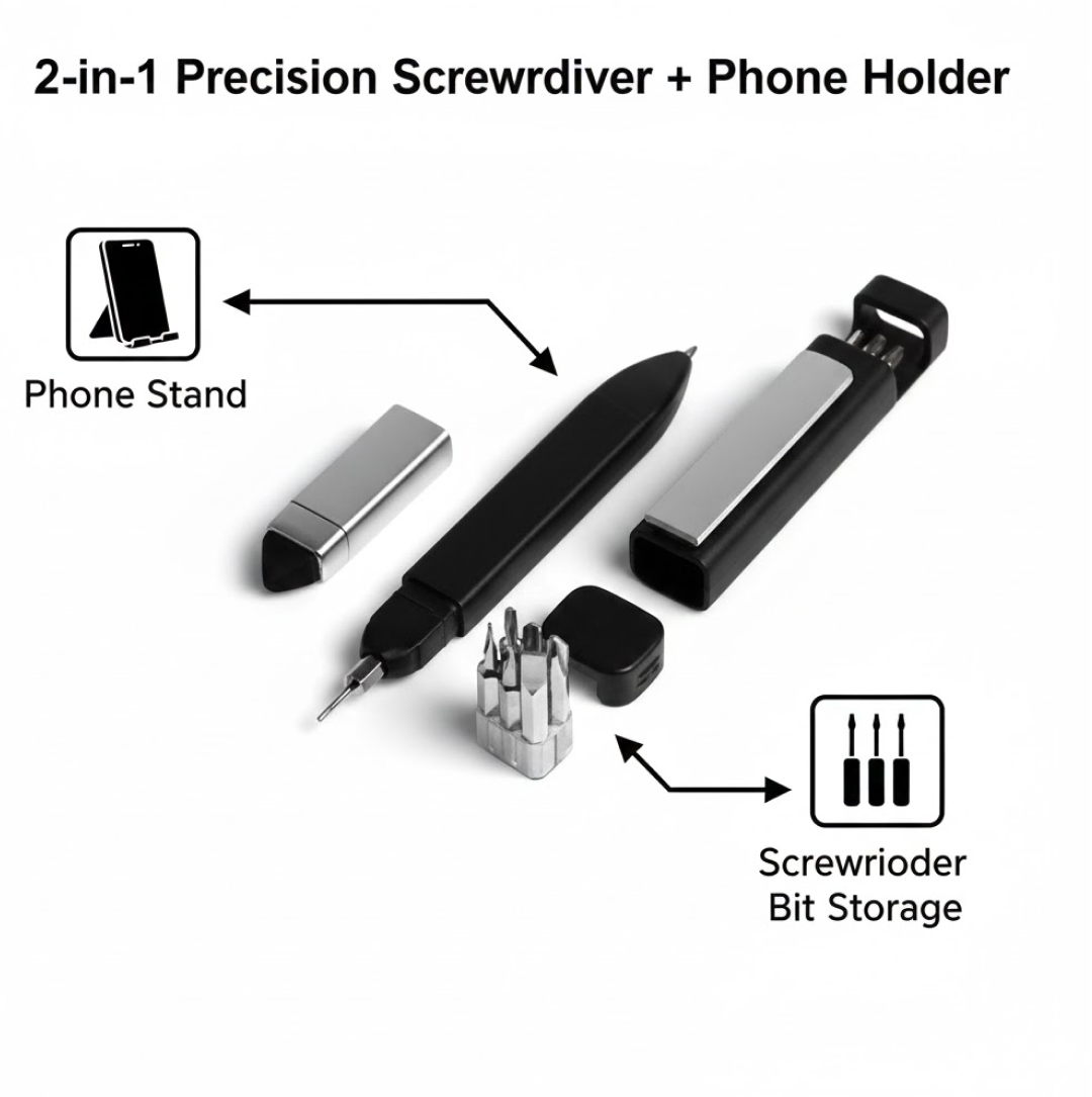 Pen-Shaped Phone Holder with Screwdriver Sets
