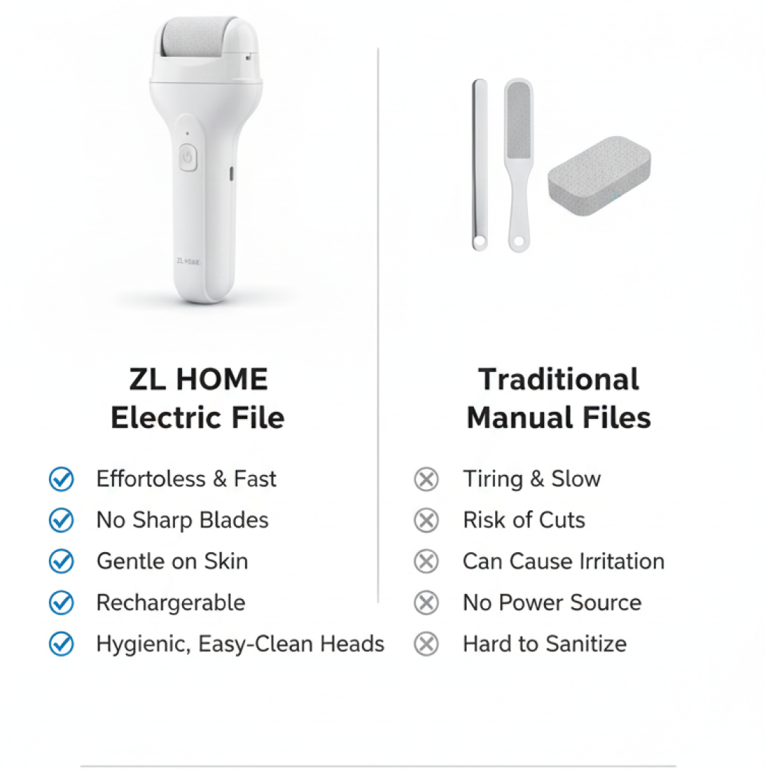 Portable Electric Foot File – Rechargeable Callus Remover & Pedicure Tool Smooth Feet