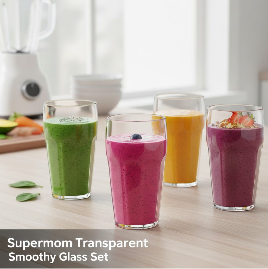 Supermom Transparent Smoothy Glass Set (Approx 300ML / 6 Pc)